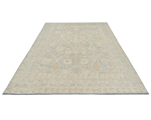 8x10 Gray Chobi Fine Quality Afghan Hand Knotted Wool Area Rug